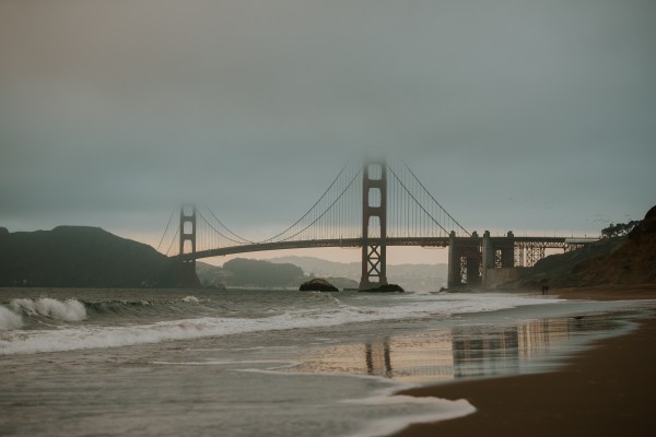 Golden Gate in the smog Print